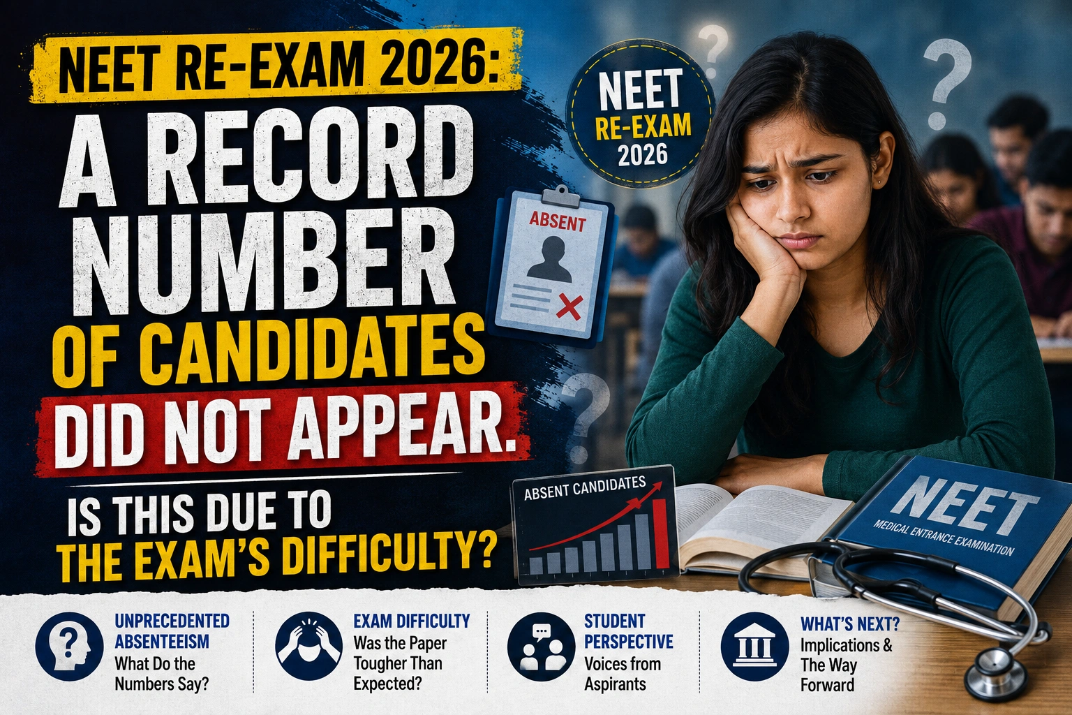 NEET Re-Exam 2026-A Record Number of Candidates Did Not Appear. Is This Due to the Exams Difficulty?